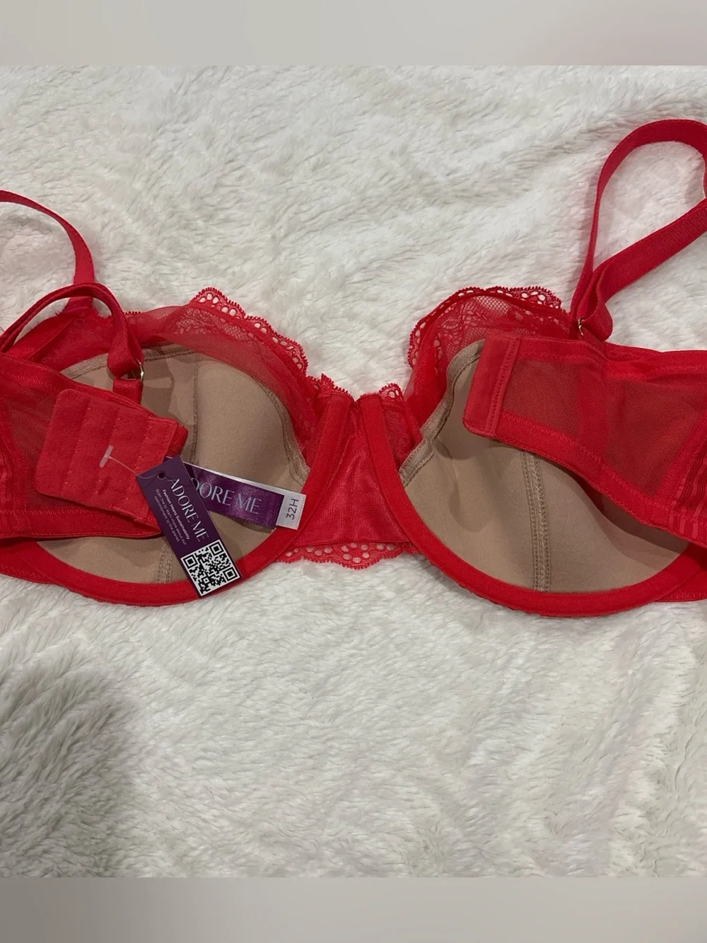 Red Lace Underwire Balconette Bra - Women Intimates